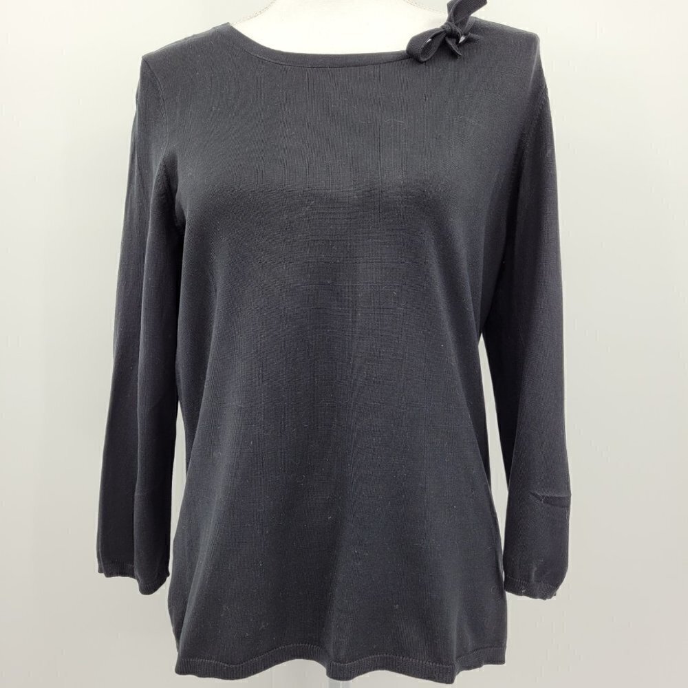 Ann Taylor Vintage Silk Blend Black Knit Sweater